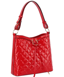 Patent Glossy Quilted Shoulder Bag GL0171M RED